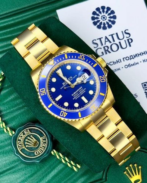 Luxury Branded 7A Gold Blue WATCH