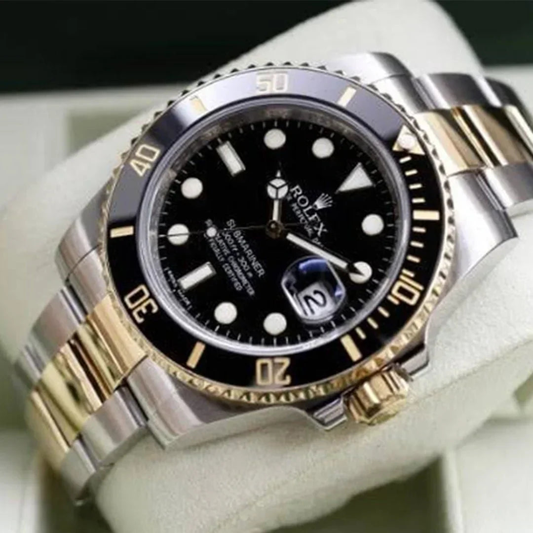 Branded Watch Submariner Silver Gold Black Metal