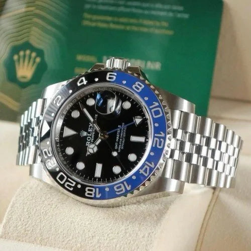 Branded Watch Gmt Master Silver Black Metal